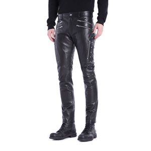 Men’s Diesel Black cowhide leather pants